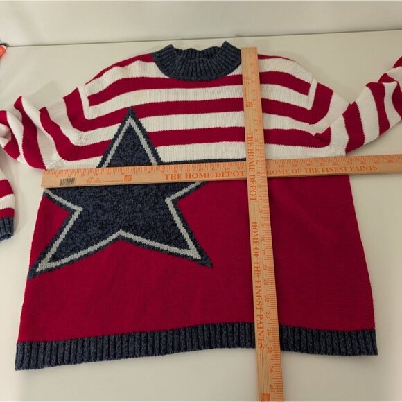 Vintage Tiara Stars & Stripes Sweater Womens Size XL Patriotic USA Long Sleeve - Picture 9 of 11